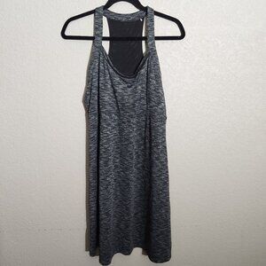 MPG Tennis Dress Womens Medium Black Gray Athletic Sheer Mesh Paneling